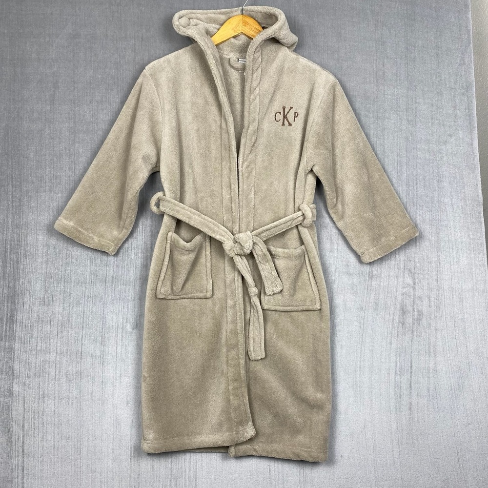 Restoration Hardware Bathrobe Kids 6-7 Years Plush Fleece Belted Hooded Pockets